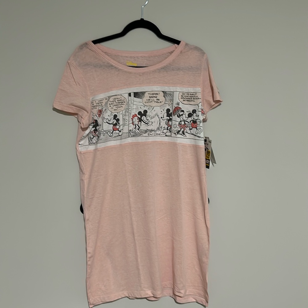 Brand new mickey, lic sleepshirt comic color light pink two pieces size s-m